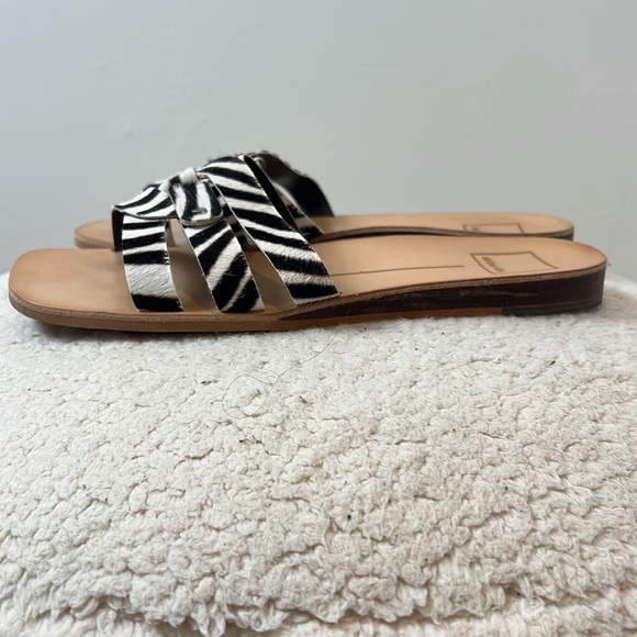 Dolce Vita real fur dyed cowhide Black and White Zebra Sandals size 8. - Picture 4 of 8